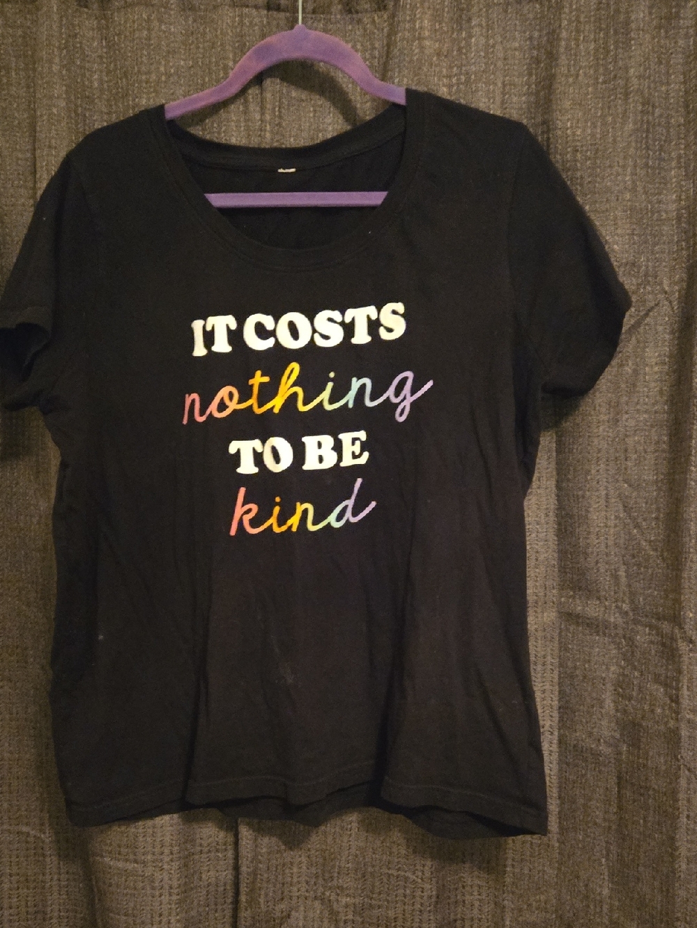 Graphic Tee - Black 'It Costs Nothing To Be Kind' Women’s Top